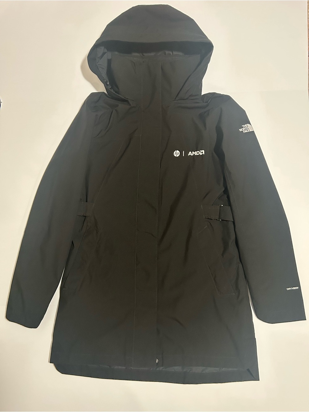 The North Face Womens Medium DryVent Waterproof Trench Parka Jacket Black HP AMD